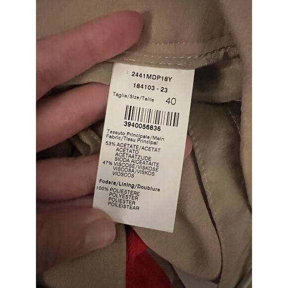 NWT MSGM Side Stripe Slim Leg Dress Pants Tan Red High Waist 40 EU 8 US - Picture 4 of 4